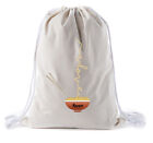 I love Ramen Noodle Backpack, Drawstring Bag, Cotton Canvas Cinch Backpacks