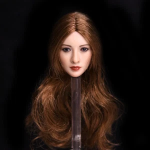 Figura de acción escala 1/6 cabeza de niña esculpida asiática mujer pelo largo rizado ajuste 12 pulgadas - Imagen 1 de 17