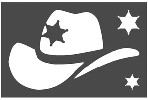 5"x7.5" Clear Plastic Stencil - Hat w/Star Western (RO592) - Picture 1 of 2