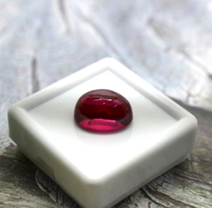 Burmese Red Ruby 8.05 Ct Pigeon Blood Deep Red Color Cabochon Cut Loose Gemstone - Picture 1 of 7