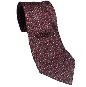 Christian Dior Mens 100% Silk Neck Tie Maroon Red Weaved Italy Made USA 3"X60" - Picture 1 of 9