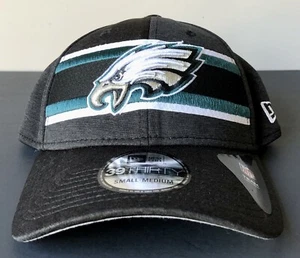 PHILADELPHIA EAGLES NEW ERA 39THIRTY CAP HAT BLACK NFL - S/M - ONF BASE 2 - Picture 1 of 4