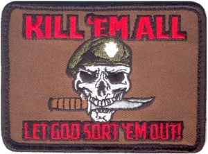 Kill Em All Let God Sort Em Out Hook & Loop Patch 3.5" x 2.5" - Picture 1 of 1