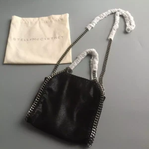 STELLA McCARTNEY FALABELLA Chain Black Mini Tote Bag Handbag 2way From Japan New - Picture 1 of 8