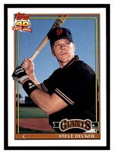 1991 Topps Traded #29T STEVE DECKER RC San Francisco Giants Rookie