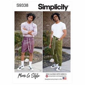 Simplicity SEWING PATTERN S9338 Men's Pull-On Trousers Or Shorts XS-XL - Picture 1 of 6