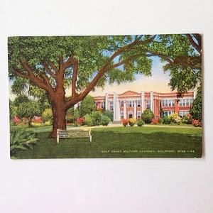 Gulf Coast Military Academy Gulfport Mississippi Linen Postcard - Picture 1 of 2