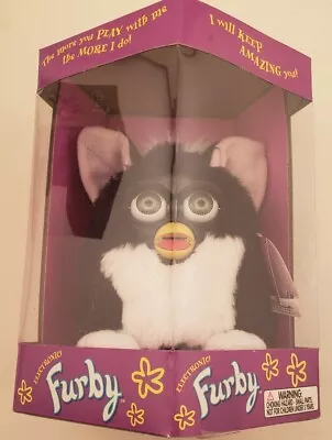 WORKING! FURBY 1998 ORIGINAL 1st Generation Tuxedo! Black & White! - Image 1 of 4
