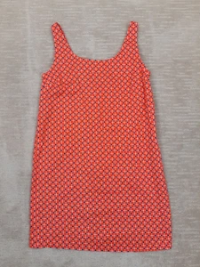 Joe Fresh Dress Women's Sz M Orange Blue Geometric Sleeveless Shift Mod Stretch - Picture 1 of 9