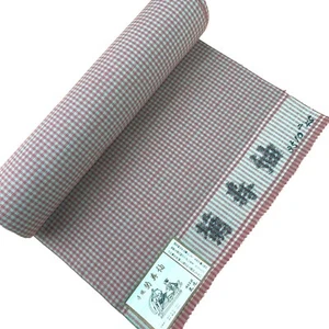 Unused Japanese Kimono Fabric Silk Wool WHOLE BOLT TSUMUGI TANMONO Check pattern - Picture 1 of 10