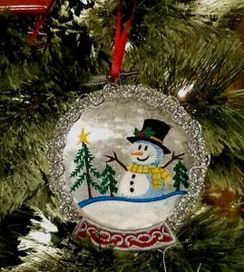 Christmas Embroidered Snow Globe Ornament - Picture 1 of 2
