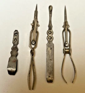 ANTIQUE DRAFTING DRAWING PENCIL COMPASS ARCHITECT Tools Sewing Tweezer Toothpick - Picture 1 of 4