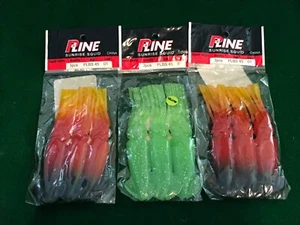 P-LINE SUNRISE SQUID Lure Bodies 4-1/2” PLBS 45 3 packs 3 per pack glow & red - Picture 1 of 7