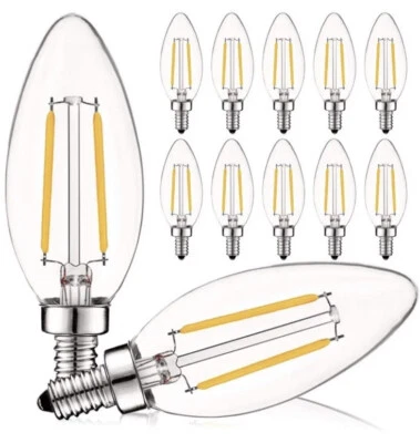 Luxrite 4W Vintage Candelabra LED Bulb Dimmable 2700K 430lm Blunt Tip E12 12pack - Image 1 of 4