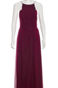 Max Mara Women's Size 8 Burgundy 100% Silk Maxi Sleeveless Dress - Picture 1 of 6