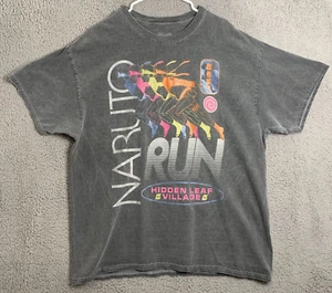Naruto Shirt Mens Extra Large Gray Short Sleeve Crew Neck Casual Pullover - Picture 1 of 12