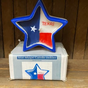 Texas Star Candle Texas Flagge patriotisch 4. Juli Kerzenhalter blau rot weiß - Bild 1 von 7