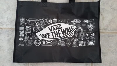 Bolso de compras Vans Off The Wall reutilizable de 18" bolso de playa negro blanco a cuadros usado en excelente estado Foto 1 de 4