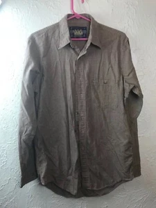 Vintage Ralph Lauren Chaps bottoni manica lunga anni 90 marrone nero check - Foto 1 di 4
