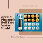 2 X 8 Design Pineapple Roll Tart Nastar Mould/Cookies Presser/Biscuit Pump Set