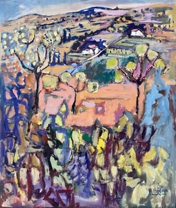Claude FREGERE - Peinture originale -Huile - L'Ardèche - Photo 1/2