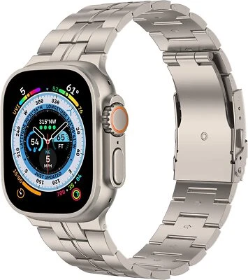 For Apple Watch Ultra 49mm Titanium Strap Watchband Series 8 7 SE 6 5 4 3 2 Band - Image 1 of 4