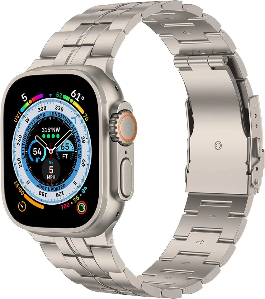 Titanium Band Watch Strap for Apple Watch Ultra 49mm Series 8 7 SE 6 5 4 3 2 1 - Image 1 of 4