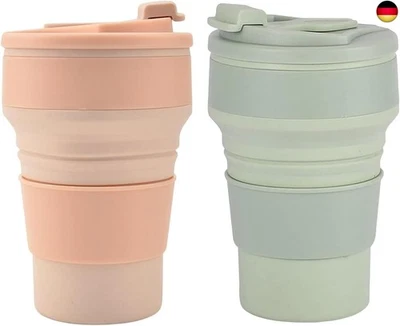 YIMINI 2 Stück Faltbarer Becher, Faltbarer Kaffeebecher, Faltbare Reisebecher,