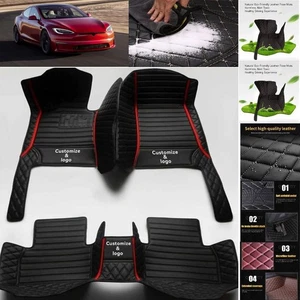 For Tesla Model S Car Floor Mats Waterproof Auto Custom Liner Carpets PU Leather - Foto 1 di 34