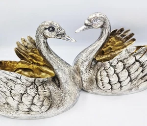 FINE GERMAN SILVER PLATED LARGE SWAN BONBON / SWEETMEAT DISHES c1910 - Picture 1 of 12