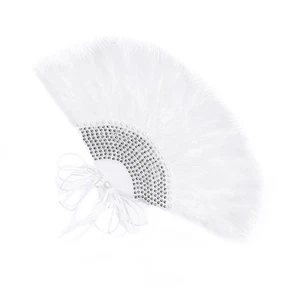 Ventilador de boda de colección elegante ventilador de mano plegable de 1 pieza para ventiladores de boda con aleta - Imagen 1 de 11
