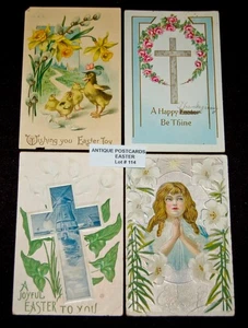 ANTIQUE Postcards Lot of 4 Over 110 Years Old Lot#114 Easter - Picture 1 of 2