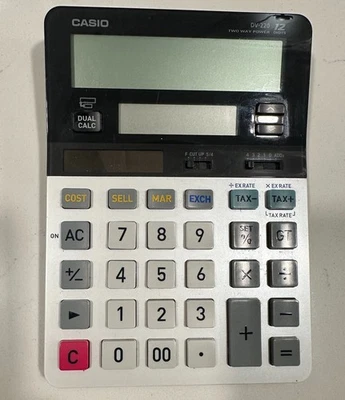 Casio DV-220 Dual Display 12-Digit Calculator Solar Battery Business Tested - Image 1 of 4