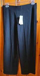 Eileen Fisher schwarze weiche 100 % Wolle weites Bein Überziehhose Medium Luxus - Bild 1 von 4