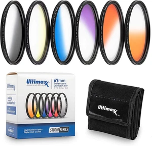 49MM  Professional Six Piece Gradual Color Filter Kit (Orange, Yellow, Blue, Pur - Picture 1 of 8