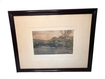 Early Wallace Nutting Hand Colored Photo Old Meadow Arches, England - Image 1 of 4