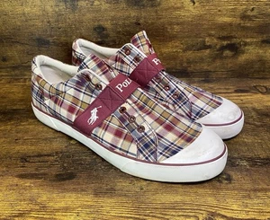 Zapatillas deportivas Polo Ralph Lauren talla 13 de lona a cuadros para hombre - Imagen 1 de 6