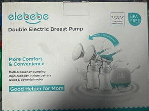 DOUBLE ELECTRIC BREAST PUMP BPA FREE ELEBEBE BBT-1130 USB CHARGING FD32 SEALED - Picture 1 of 1