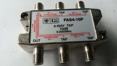 FAS4-10P 4-Fach SAT-KABEL VERTEILER DURCHLEITUNG voll abgeschirmtes Gehäuse - Bild 1 von 3