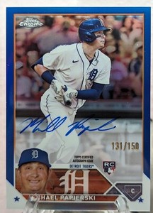 MICHAEL PAPIERSKI 2023 Topps Chrome Baseball Rookie Auto Blue /150
