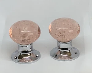 2 X Beautiful Coloured Glass Door Knob Handle Builder Hardware - Picture 1 of 1