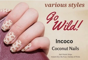 Incoco Coconut nail art ~ 12-16 double-ended nail strips ~ Various Styles RARE - Picture 1 of 86