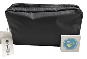 LE SPORTSAC Cosmetic Makeup Bag 2 Zippers Black 7" x 11" x 3" Logo New w/ tag - Picture 1 of 6