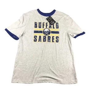 Buffalo Sabres Shirt Mens Large Gray Contrasting Trim NHL Hockey Graphic Tee NWT - Picture 1 of 12