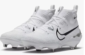 Nike Cleats Men's 8 White Gray Alpha Huarache NXT Metal Baseball Shoe DJ6517-100 - Picture 1 of 11