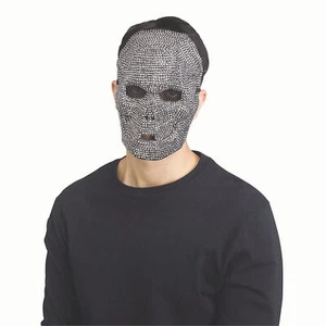 Gunpowder Grey Rhinestone Bling Skull Full Mask - One Size - Playboy - Picture 1 of 1