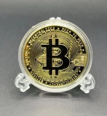 BITCOIN Kryptomünze Gold - BTC Deko - crypto -NEU - OVP | ETH - Bild 1 von 3