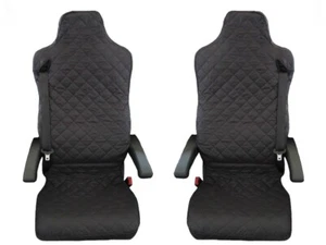 Designed to fit Renault T , Reanult C Truck Seat Covers 2 piece (1+1) BLACK - Picture 1 of 1
