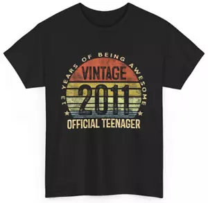 Vintage 2011 Official Teenager 13th Birthday Gifts 13 Yr Old T-Shirt - Picture 1 of 10