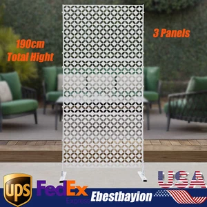 3 Pezzi Schermo Privacy Esterno Metallo Balcone Schermo Decorativo 35,4*23,6 In - Foto 1 di 13